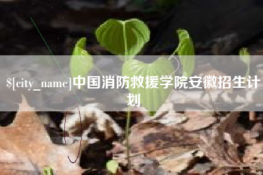 德清中国消防救援学院安徽招生计划