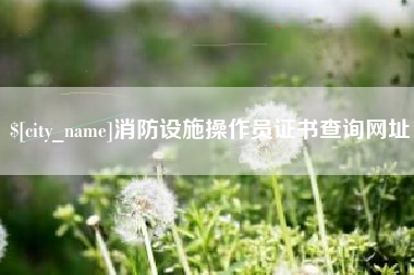 德清消防设施操作员证书查询网址