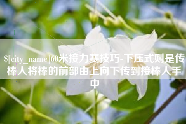 德清60米接力赛技巧-下压式则是传棒人将棒的前部由上向下传到接棒人手中