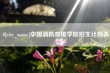 德清中国消防救援学院招生计划表